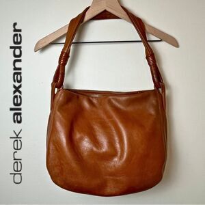 Derek Alexander Brown Leather Shoulder Bag | Zipper | Heavy Duty